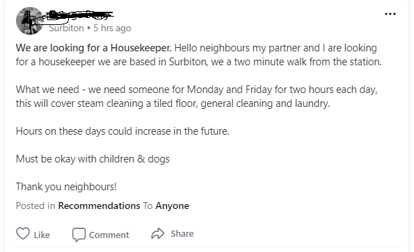 Housekeeping jobs in london